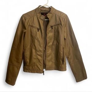 Women’s Tan Faux Leather Jacket
